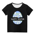 thumbnail image 2 of TIMIFIS Garçons Filles T-Shirts Graphiques Heureux Easter Chandails Unisexe Enfants Col Rond Manches Courtes T-Shirts Enfants Mignon Oreilles de Lapin Oeufs Imprimé T-Shirt, 11 Ans, 2 of 4