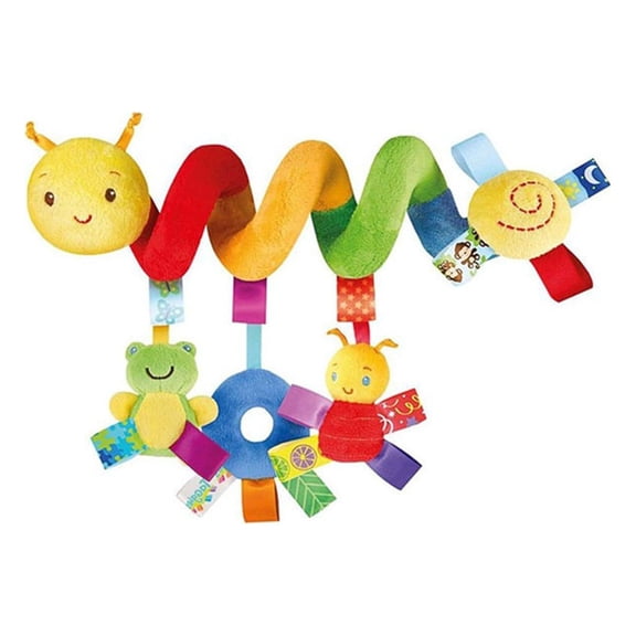 Baby Toys Cribs for Babies Crib Spiral Toy, Baby Spiral Activity Hanging Toys With Ringing Bell Soft Cuddly Toy for Babies