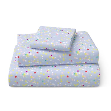 Mainstays Kids Microfiber Bed Sheet Set, Twin, Stars, 3 Pieces