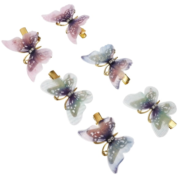 HONITANO 6Pcs Cute Butterfly Barrettes Easy Use Hair Clips with 3D Wings in Assorted Colors