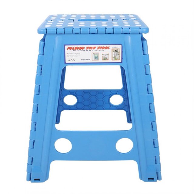 Fyydes Foldable Stool,Portable Living Plastic Dots Folding Step Stool Anti-slip Foldable Adults Chair, Plastic Stool