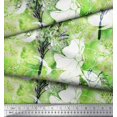 thumbnail image 3 of Soimoi Modal Satin Fabric Snowflake & Tree Watercolor Printed Craft Fabric by the Yard 42 Inch Wide, 3 of 3
