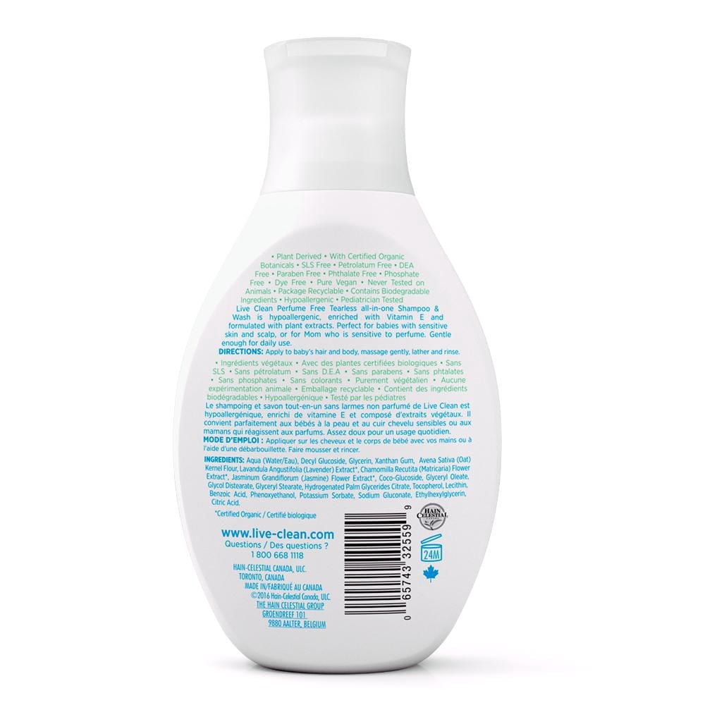 Live Clean Baby Perfume Free Tearless Shampoo & Wash