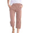thumbnail image 1 of Women Comfortable High Waisted Wide Leg Pants Drawstring Elastic Trousers Comfy Straight Leg Long Pants With Pockets, 1 of 5
