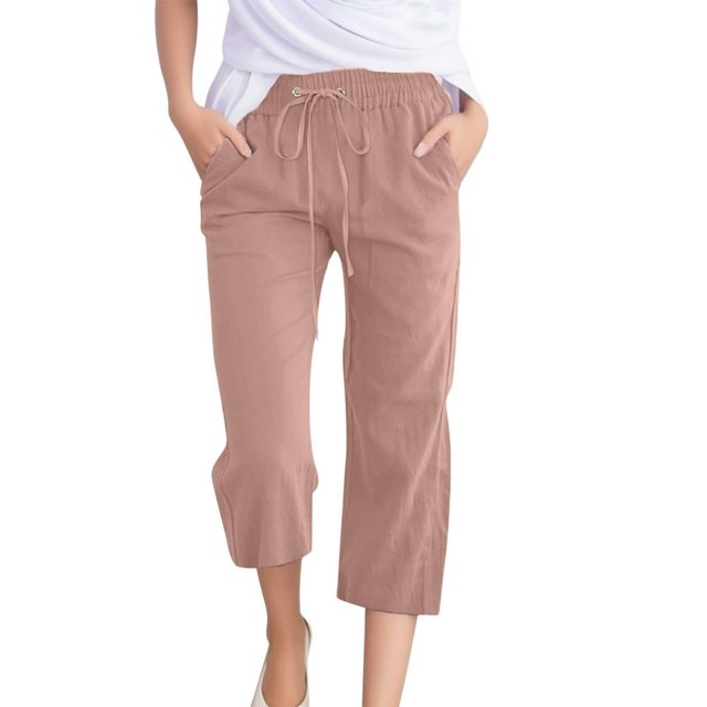 Women Comfortable High Waisted Wide Leg Pants Drawstring Elastic Trousers Comfy Straight Leg Long Pants With Pockets