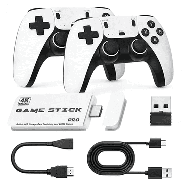 Salange Rétro Jeu TV Stick M8 4K Pro Bâton de Jeu 64G Double 2.4G Manette Sans Fil 4K Rétro Jeux Classiques