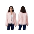thumbnail image 2 of FOCUSNORM Women Faux Fur Coat Solid Color Open Front Long Sleeve Plus Size Jacket Warm Winter Outwear, 2 of 9