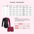 thumbnail image 4 of renvena Girls Gymnastics Leotards and Shorts Set Rhinestone Long Sleeve Ballet Unitard Biketards Rose 10, 4 of 4