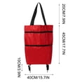 thumbnail image 4 of Sac de Magasinage Réutilisable avec Roues Pliantes et Compartiment Extensible à Fermeture Éclair pour Magasinage Ou Voyage 24 Po H, 4 of 4