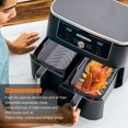 thumbnail image 4 of Mistaha Lot de 2 Casseroles en Silicone pour Friteuse à Air Chaud, Panier Doublure de Bol de Friteuse à Air en Silicone Rectangulaire Réutilisable de Qualité Alimentaire de Remplacement pour Ninja DZ201 DZ401 Instant Vortex 8 QT 10 QT Friteuse à Air, Va au Lave-Vaisselle, 4 of 8
