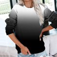 thumbnail image 2 of Penkiiy Chandail pour Femmes T-shirt Imprimé de Mode pour Femmes Blouse à Manches Longues Col Rond Hauts Décontractés Chandails à Capuchon Noir Vêtements Y2K, 2 of 5