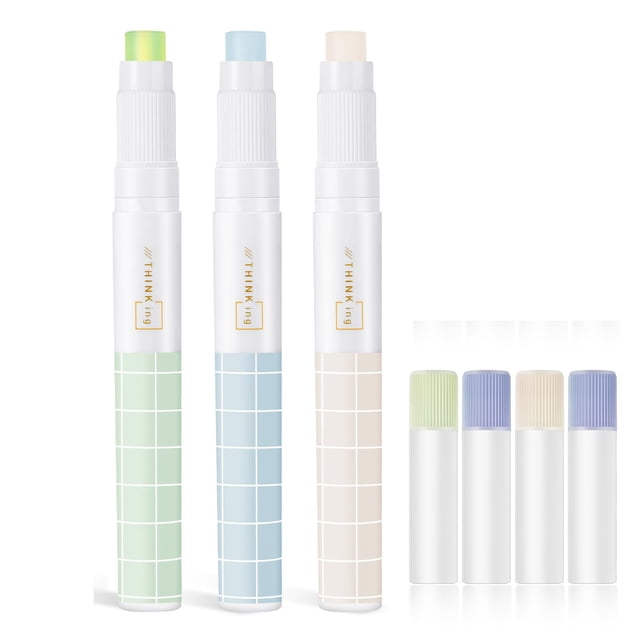 Under $1 Glue Stick, 4-Pack Glue Stick Refills - Grid-Pattern Replacement Cartridges for Standard Adhesive Pens, Adhesive Stick, White, by Goohae