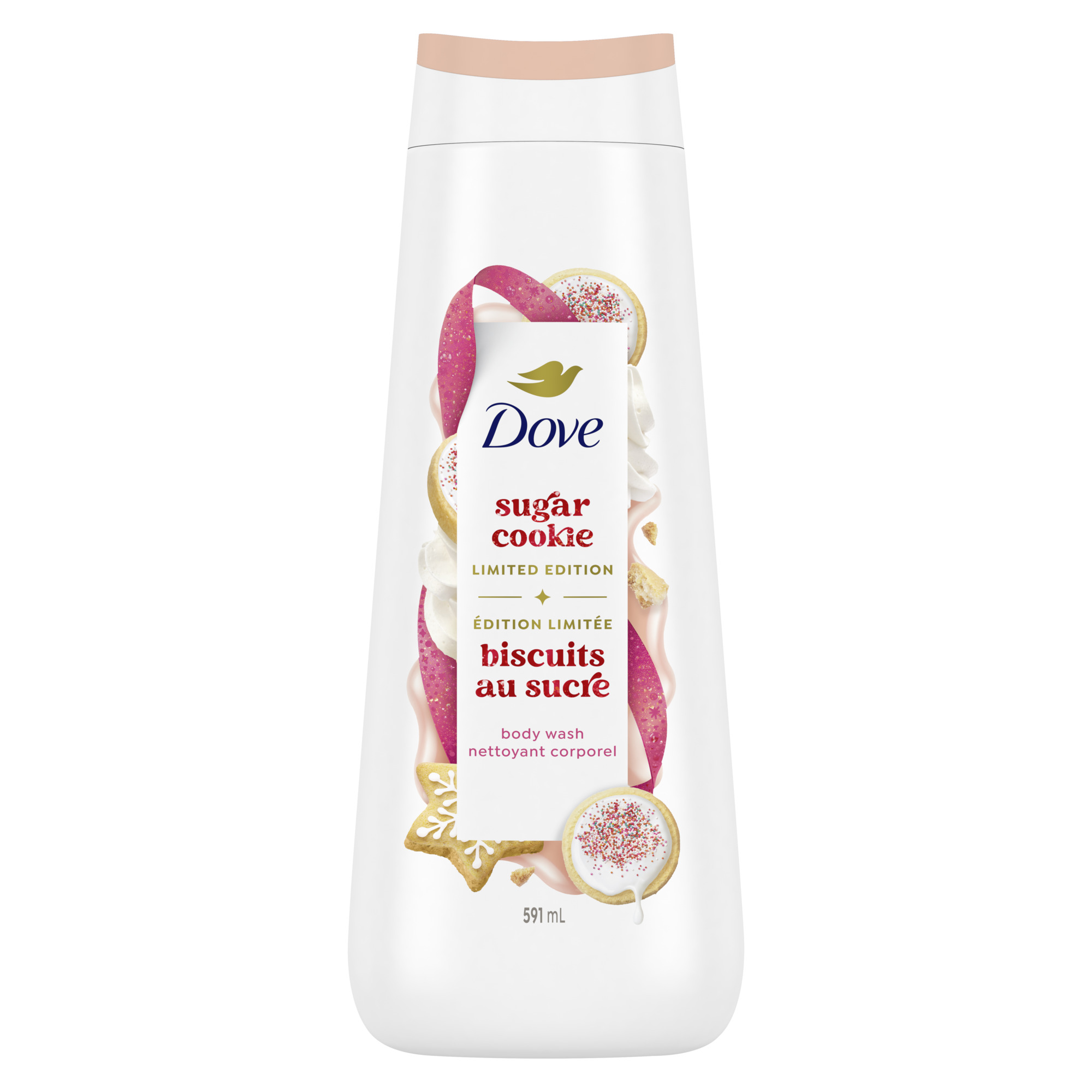 Nettoyant Corporel pour Nourrissement Profond, Dove Édition Limitée Fêtes Gourmandes Biscuit Sucré Saupoudré, 591mL