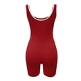 thumbnail image 3 of Baberdicy Combinaisons pour Femmes Liquidation!femmes Décontracté Imprimé Manches Courtes Col en V Ample T-Shirt Blouse Hauts Rouge 2, 3 of 6