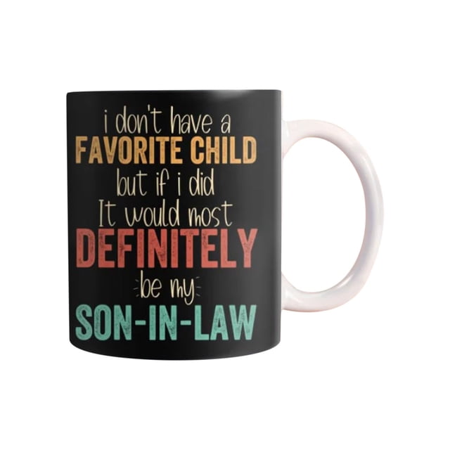 Vintage "No Favorite Child" Ceramic Coffee Mug, Humorous Family Gift, Dishwasher Safe, 350ml Capacity for Home, Office Use