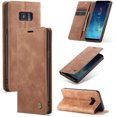 thumbnail image 1 of KOMI Wallet Case for Samsung Galaxy S8 Plus, Premium PU Leather Case Vintage Matte Wallet Flip Cover [Card Slots] [Magnetic Closure] Stand Function Folio Shockproof Full Protection Brown, 1 of 5
