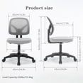 thumbnail image 3 of Low-Back Home Office Task Chair, Armless Executive Rolling Swivel Task Chair with Adjustable Height and Swivel Casters for Working Studying Gaming, 3 of 10