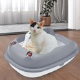 thumbnail image 2 of GROWTH TANK Cat Litter Box Cat Potty Pan Detachable Frame Potty Toilet Easy to Clean Gray L, 2 of 9