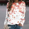 thumbnail image 2 of KIHOUT Chandails Molletonnés pour Femmes en Liquidation, Hauts Blouse à Manches Longues d'Automne et d'Hiver à Col Rond à Imprimé Floral, Coupe Ample, Taille P-2TG, 2 of 5