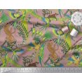 thumbnail image 2 of Soimoi Velvet Fabric Branches,Parrot & Leopard Jungle Decor Fabric Printed Yard 58 Inch Wide, 2 of 3