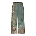 thumbnail image 4 of Mikilon Pyjama Décontracté pour Femmes, Ensemble de Sommeil, Imprimé Vintage, Manches Courtes, Pantalon Capri, 2 Pcs, Col Rond, Tenue de Détente Décontractée avec Poches, Ensemble 2 Pcs, Vert Armée, P, 4 of 8