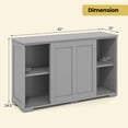 thumbnail image 3 of Costway Kitchen Storage Cabinet Sideboard Buffet Cupboard Wood Sliding Door Pantry Gray, 3 of 9