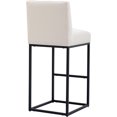 thumbnail image 4 of 31" Height Cream Fabric Bar Stool, Counter Height Stool with Back and Footrest for Kitchen Modern Metal Barstool, Linen Upholstered Farmhouse Bar Chair Island Stool, 4 of 5