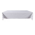 thumbnail image 2 of Plastic Tablecloth Waterproof Oil Resistant, ZZkhGO Wipeable Checkered Table Cover, Extra Large 54x71 Inch PVC Picnic Mat for Outdoor Camping Dining, White, 2 of 6