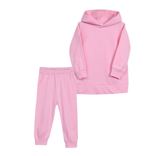 Cameland Long Sleeved Hooded Top Set Children Top and Pants Two-Piece Set Solid Color Girl Hoodie Set Long Sleeve Set