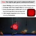 thumbnail image 2 of 12V LED Submersible Left and Right Trailer Lights Stop Tail Turn Signal Lights for Under 80 Inch Boat Trailer Truck RV Marine-Replacement for Your Incandescent Bulb Units, 2 of 6