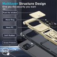 thumbnail image 3 of KOMI Étui Compatible avec Google Pixel 9/9 Pro, Couvercle d'Objectif d'Appareil Photo Coulissant Intégré + Protecteur d'Écran + Support Anneau pour Doigt avec Béquille, Étui de Téléphone Robuste Antichoc à Protection Intégrale, Or, 3 of 5