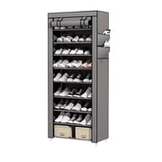 Tyidzon 8 Tiers Shoe Rack Organizer Large Capacity Tall Shoe Organizer Sturdy Shoe Storage Space Saving Shoe Rack for Closet, Entryway, Bedroom, Gray