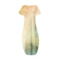 thumbnail image 4 of Ovzne Robes pour Femmes 2025 Robe pour Femme Mode Robe Décontractée Imprimée à Manches Courtes à Col Rond avec Poches Robe de Printemps Robe à Manches Courtes Imprimée Liquidation, 4 of 5