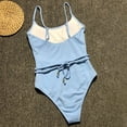 thumbnail image 3 of LSLJS Maillots de Bain une-Pièce pour Femmes à Dos à Lanières, Couleur Unie, avec Ceinture, Bikini Robe de Bain, Maillots de Bain une-Pièce pour Femmes, 3 of 6