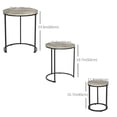 thumbnail image 3 of HOMCOM Ensemble de 3 Tables Gigognes, Table Basse Ronde, Tables d'Appoint Empilables, 3 of 10