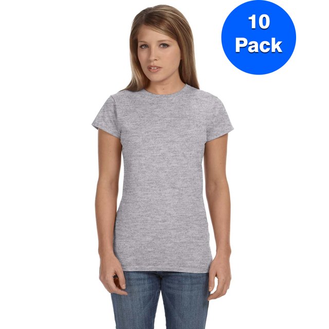 Gildan T-Shirt Ajusté Softstyle pour Femmes - G640L (Lot de 10)