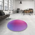 thumbnail image 4 of Ahgly Company Tapis de Zone Rond Transitionnel Violet pour Intérieur Lavable à la Machine, 5 Pieds Rond, 4 of 7