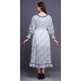 thumbnail image 4 of Bimba Tie-Dye Ladies Bishop Sleeve Round Neck Ruffle Maxi Smocked WaistDress-Small, 4 of 5