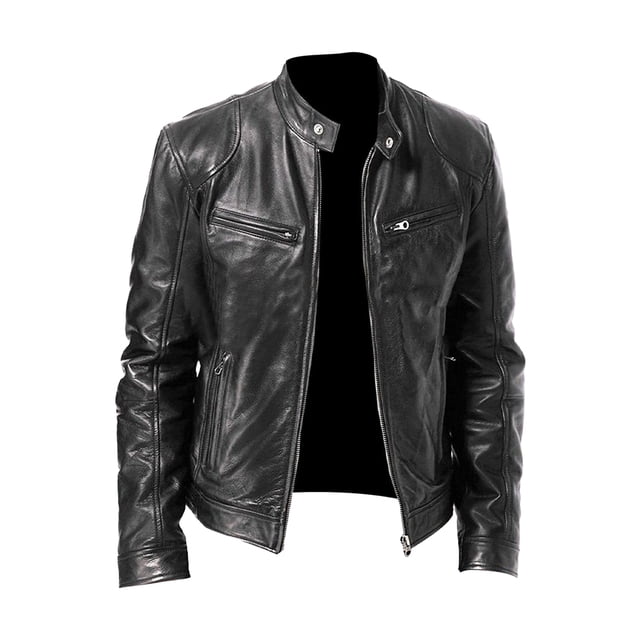 Thinsony Cotton Mens Motorbike Jacket Windproof Warm Multi Front Pockets Wide Application Motorcycle Jacket black 4XL