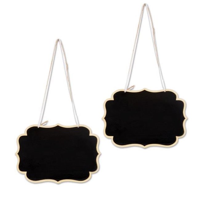 Beistle 66502 Wedding Chalkboard Signs, Black - Pack of 12