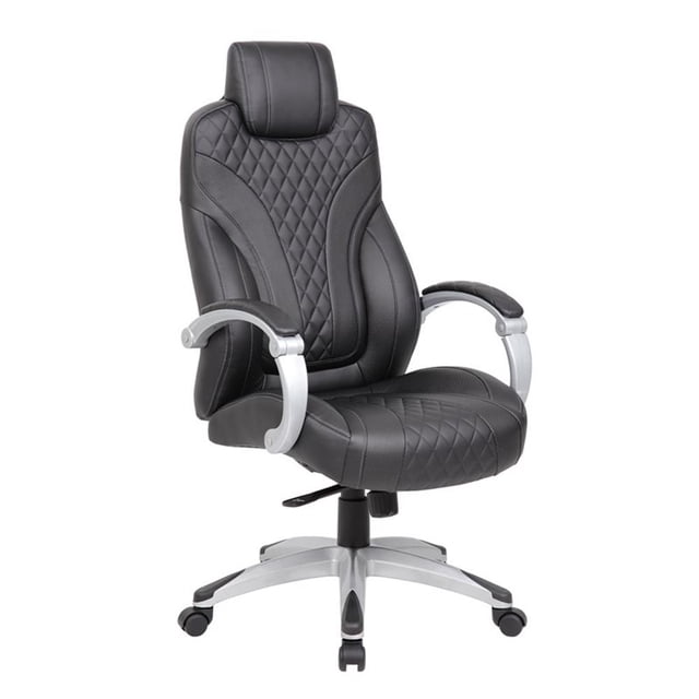 Scranton & Co Contemporary Executive Hinged Arm Chair in Black