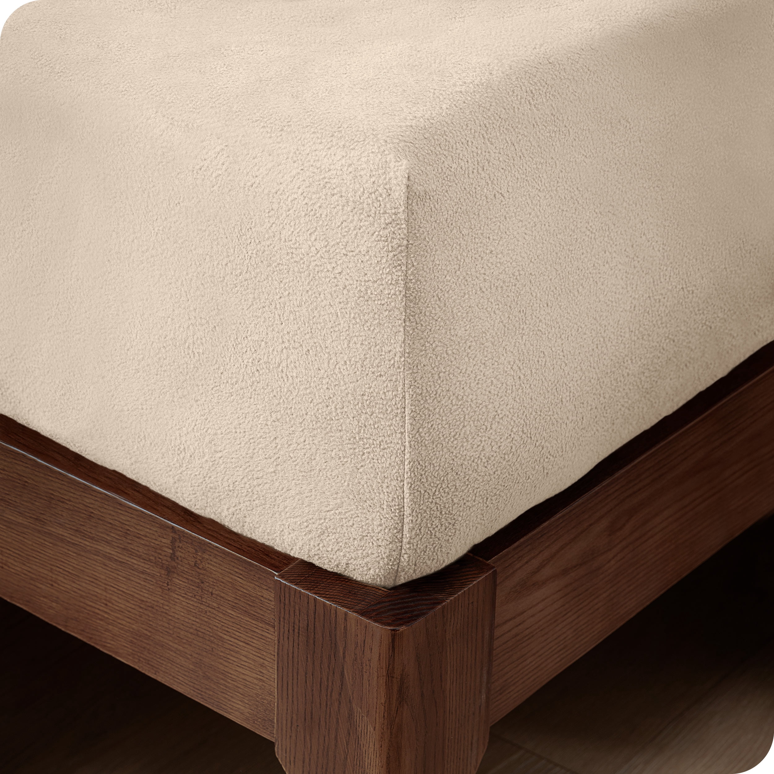 Bare Home Drap-Housse en Molleton Douillet - Molleton Polaire Ultra Moelleux - Drap à Poche Profonde - Lit Simple, Sable