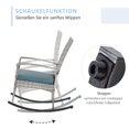 thumbnail image 3 of Outdoor PE Rattan Rocking Chair, Garden Glider Rocking Chair, Wicker Patio Chair Set with Armrest and Cushion, Grey, 3 of 7