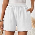 thumbnail image 2 of Timegard Womens Shorts Summer Casual Straight Leg Elastic Waist Solid Color Comfy Shorts with Pockets, 2 of 7
