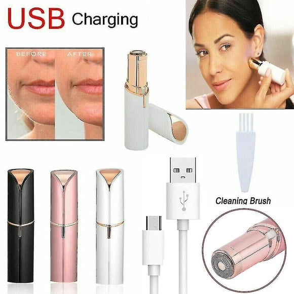 Flawless Facial Hair Remover USB Uppladdningsbar 18k guldpläterad resultat som Jml