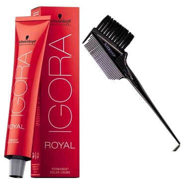 5-4 Blond Beige Pâle, Schwarzkopf IGORA ROYAL Coloration Capillaire Permanente Crème Crème Teinture pour Cheveux - Lot de 3 avec Brosse-Peigne 3-en-1 SLEEKSHOP