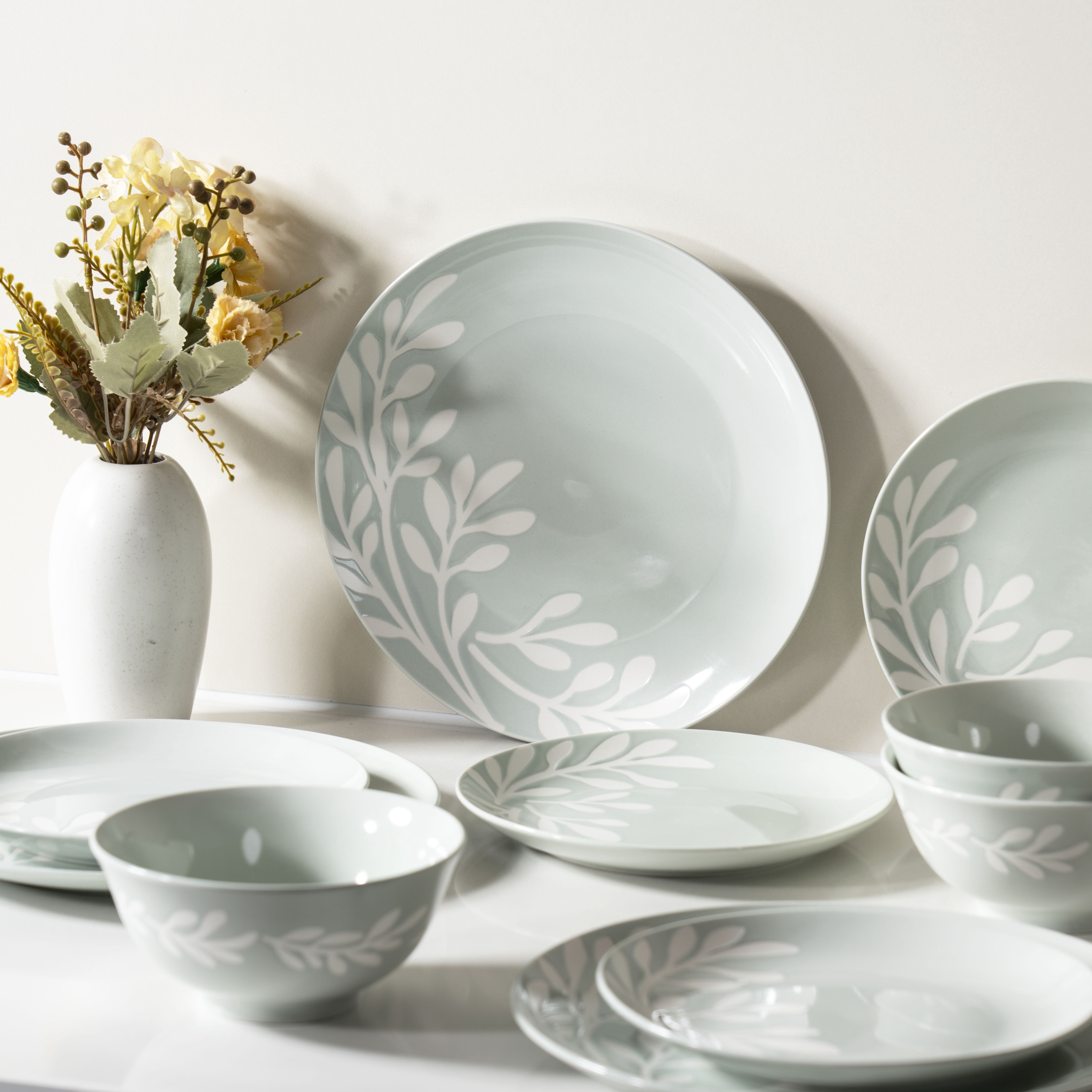 Assiette de dîner Mainstays Emelie Green de 10,5 pouces