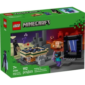LEGO Minecraft Nether & End Portal Journey Building Toy for Boys & Girls - Video Game Playset & Toy Figures for Kids, Ages 7+ - W/Cool Hero Minifigure - Gift Idea for Birthdays - 21584
