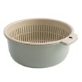 thumbnail image 1 of Double-layer washing basket, fruit cleaning basin, multi-functional space-saving Large Green, 1 of 8