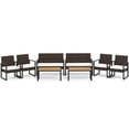 thumbnail image 2 of Costway 8 Piece Patio Furniture Set with Cushioned Chairs & Wood Plastic Coffee Table, 2 of 10